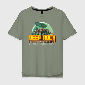 Мужская футболка хлопок Oversize с принтом Deep Rock Galactic  в Тюмени, 100% хлопок | свободный крой, круглый ворот, “спинка” длиннее передней части | deep rock galactic dwarf гном