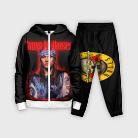 Детский костюм 3D с принтом Guns n roses + Спина в Тюмени,  |  | axl rose | geffen records | gnr | guns | rock | roses | slash | гансы | пистолеты | розы | рок | слеш | эксл роуз