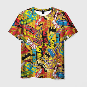 Мужская футболка 3D с принтом Batman logos в Тюмени, 100% полиэфир | прямой крой, круглый вырез горловины, длина до линии бедер | bat man | batman | batman comics | caped crusader | dark knight | shtatbat | бетмен | брюс уэйн | бэт мен | бэтмен | тёмный рыцарь