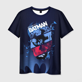 Мужская футболка 3D с принтом Gotham City Batman в Тюмени, 100% полиэфир | прямой крой, круглый вырез горловины, длина до линии бедер | bat man | batman | batman comics | caped crusader | dark knight | shtatbat | бетмен | брюс уэйн | бэт мен | бэтмен | тёмный рыцарь