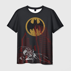 Мужская футболка 3D с принтом Batman в Тюмени, 100% полиэфир | прямой крой, круглый вырез горловины, длина до линии бедер | bat man | batman | batman comics | caped crusader | dark knight | shtatbat | бетмен | брюс уэйн | бэт мен | бэтмен | тёмный рыцарь