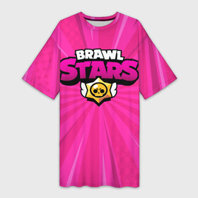 Платье-футболка 3D с принтом Brawl Stars в Тюмени,  |  | brawl | bs | clash line | fails | funny | leon | moments | stars | supercell | tick | бой | босс | бравл | броубол | бс | драка | звезд | осада | поззи | сейф | старс | цель