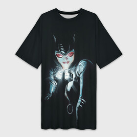 Платье-футболка 3D с принтом Catwoman в Тюмени,  |  | cat woman | catwoman | selina kyle | shtatbat | женщина кошка | кэт вуман
