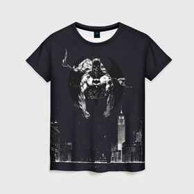 Женская футболка 3D с принтом Batman в Тюмени, 100% полиэфир ( синтетическое хлопкоподобное полотно) | прямой крой, круглый вырез горловины, длина до линии бедер | bat man | batman | batman comics | caped crusader | comics | dark knight | shtatbat | бетмен | брюс уэйн | бэт мен | бэтмен | тёмный рыцарь
