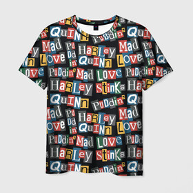 Мужская футболка 3D с принтом Mad Love в Тюмени, 100% полиэфир | прямой крой, круглый вырез горловины, длина до линии бедер | harleen quinzel | harley | harley quin | harley quinn | shtatbat | харли квин | харли квинн | харли куин | харли куинн | харлин квинзель