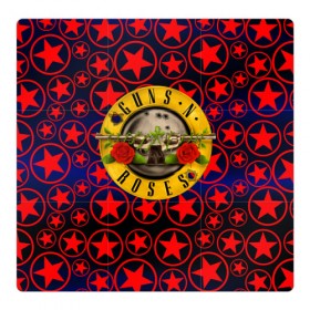 Магнитный плакат 3Х3 с принтом Guns n roses в Тюмени, Полимерный материал с магнитным слоем | 9 деталей размером 9*9 см | axl rose | geffen records | gnr | guns | rock | roses | slash | гансы | пистолеты | розы | рок | слеш | эксл роуз