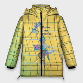 Женская зимняя куртка 3D с принтом Рик и Морти Focus on science в Тюмени, верх — 100% полиэстер; подкладка — 100% полиэстер; утеплитель — 100% полиэстер | длина ниже бедра, силуэт Оверсайз. Есть воротник-стойка, отстегивающийся капюшон и ветрозащитная планка. 

Боковые карманы с листочкой на кнопках и внутренний карман на молнии | dsgnzaets | rick and morty | rick sanchez | vdzajul | миссикс | морти | плюмбус | рик | рик и морти