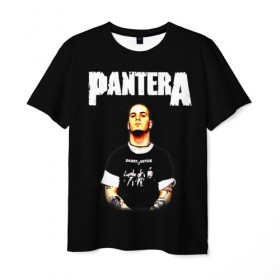 Мужская футболка 3D с принтом Pantera в Тюмени, 100% полиэфир | прямой крой, круглый вырез горловины, длина до линии бедер | american | anselmo | havy metal | pantera | philip anselmo | trash metal | ансельмо | пантера | фил ансельмо