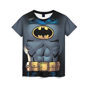 Женская футболка 3D с принтом Batman костюм в Тюмени, 100% полиэфир ( синтетическое хлопкоподобное полотно) | прямой крой, круглый вырез горловины, длина до линии бедер | bat man | batman | batman comics | caped crusader | comics | dark knight | shtatbat | бетмен | брюс уэйн | бэт мен | бэтмен | тёмный рыцарь