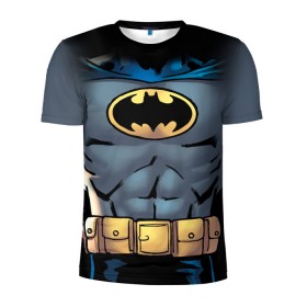 Мужская футболка 3D спортивная с принтом Batman костюм в Тюмени, 100% полиэстер с улучшенными характеристиками | приталенный силуэт, круглая горловина, широкие плечи, сужается к линии бедра | bat man | batman | batman comics | caped crusader | comics | dark knight | shtatbat | бетмен | брюс уэйн | бэт мен | бэтмен | тёмный рыцарь