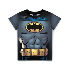 Детская футболка 3D с принтом Batman костюм в Тюмени, 100% гипоаллергенный полиэфир | прямой крой, круглый вырез горловины, длина до линии бедер, чуть спущенное плечо, ткань немного тянется | bat man | batman | batman comics | caped crusader | comics | dark knight | shtatbat | бетмен | брюс уэйн | бэт мен | бэтмен | тёмный рыцарь