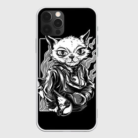 Чехол для iPhone 12 Pro Max с принтом Кот скейтбордист в Тюмени, Силикон |  | bag | board | cat | cool | extreme | fire | skateboarding | доска | кот | котейка | котик | крутой | огонь | скейтбординг | сумка | экстрим