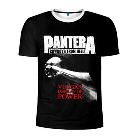 Мужская футболка 3D спортивная с принтом Pantera в Тюмени, 100% полиэстер с улучшенными характеристиками | приталенный силуэт, круглая горловина, широкие плечи, сужается к линии бедра | american | anselmo | havy metal | pantera | philip anselmo | trash metal | ансельмо | пантера | фил ансельмо