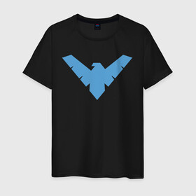 Мужская футболка хлопок с принтом Nightwing в Тюмени, 100% хлопок | прямой крой, круглый вырез горловины, длина до линии бедер, слегка спущенное плечо. | batman | nightwing | shtatbat | бетмен | бэтмен | найтвинг