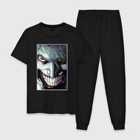 Мужская пижама хлопок с принтом Joker в Тюмени, 100% хлопок | брюки и футболка прямого кроя, без карманов, на брюках мягкая резинка на поясе и по низу штанин
 | Тематика изображения на принте: joker | shtatjoker | артур флек | джокер | жокир