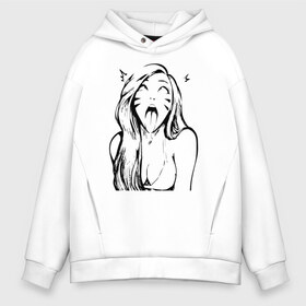 Мужское худи Oversize хлопок с принтом Belle Delphine Ahegao в Тюмени, френч-терри — 70% хлопок, 30% полиэстер. Мягкий теплый начес внутри —100% хлопок | боковые карманы, эластичные манжеты и нижняя кромка, капюшон на магнитной кнопке | ahegao | belle delphine |  twich | ахегао | белле дельфин | белль дельфин | блогершка | стримерша | твич