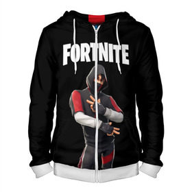 Мужская толстовка 3D на молнии с принтом FORTNITE IKONIK (КАПЮШОН) в Тюмени, 100% полиэстер | длина до линии бедра, манжеты и пояс оформлены мягкой тканевой резинкой, двухслойный капюшон со шнурком для регулировки, спереди молния, по бокам два кармана | Тематика изображения на принте: fnchap2 | fortnite | fortnite 2 | fortnite x | ikonik | marshmello | иконик | маршмелло | фортнайт | фортнайт 2 | фортнайт глава 2