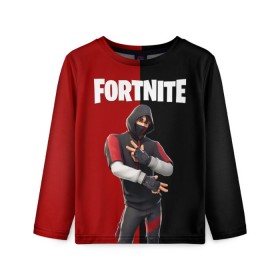 Детский лонгслив 3D с принтом FORTNITE IKONIK в Тюмени, 100% полиэстер | длинные рукава, круглый вырез горловины, полуприлегающий силуэт
 | fortnite | fortnite 2 | fortnite x маршмелло | ikonik | marshmello | ninja | ninja streamer | иконик | ниндзя | фортнайт | фортнайт 2 | фортнайт глава 2