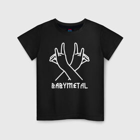 Детская футболка хлопок с принтом BABYMETAL в Тюмени, 100% хлопок | круглый вырез горловины, полуприлегающий силуэт, длина до линии бедер | babymetal | j pop | japan | бэбиметал | дэт метал | каваий метал | моа кикути | судзука накамото | юи мидзуно | япония