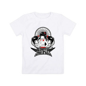 Детская футболка хлопок с принтом BABYMETAL в Тюмени, 100% хлопок | круглый вырез горловины, полуприлегающий силуэт, длина до линии бедер | babymetal | j pop | japan | бэбиметал | дэт метал | каваий метал | моа кикути | судзука накамото | юи мидзуно | япония