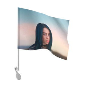 Флаг для автомобиля с принтом Билли Айлиш в Тюмени, 100% полиэстер | Размер: 30*21 см | bilie | billie | eilish | lovely | music | oceaneyes | pop | айлиш | алиш | били | билли | девушка | инди | музыка | океан | пафосная | поп | эйлиш | элиш