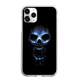 Чехол для iPhone 11 Pro Max матовый с принтом Ужас в Тюмени, Силикон |  | 31 | black | blue | fear | grin | halloween | horror | jaw | night | orbits | saliva | skull | teeth | глазницы | зубы | ночь | оскал | синий | слюна | ужас | хэллоуин | череп | черный