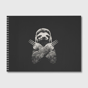 Альбом для рисования с принтом Slotherine в Тюмени, 100% бумага
 | матовая бумага, плотность 200 мг. | animals | wolverine | ленивец | росомаха