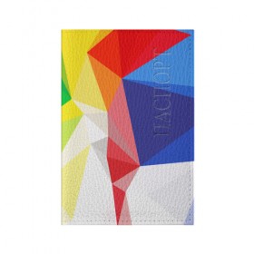 Обложка для паспорта матовая кожа с принтом BACKGROUND COLOR в Тюмени, натуральная матовая кожа | размер 19,3 х 13,7 см; прозрачные пластиковые крепления | abstract | abstraction | color | geometry | paitnt | polygon | polygonal | psy | абстракция | геометрия | краски | неоновые | полигоны | психоделика