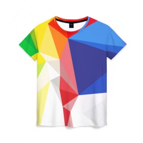 Женская футболка 3D с принтом BACKGROUND COLOR в Тюмени, 100% полиэфир ( синтетическое хлопкоподобное полотно) | прямой крой, круглый вырез горловины, длина до линии бедер | abstract | abstraction | color | geometry | paitnt | polygon | polygonal | psy | абстракция | геометрия | краски | неоновые | полигоны | психоделика