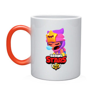 Кружка хамелеон с принтом BRAWL STARS - SANDY в Тюмени, керамика | меняет цвет при нагревании, емкость 330 мл | brawl | bull | colt | crow | game | games | leon | online | penny | poco | sandy | shelly | spike | star | stars | wanted | брав | бравл | браво | звезда | звезды | игра | игры | лого | онлайн | сенди | старс | сэнди