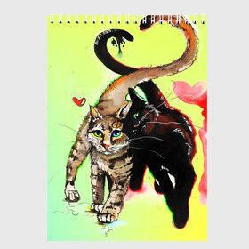Скетчбук с принтом LOVE в Тюмени, 100% бумага
 | 48 листов, плотность листов — 100 г/м2, плотность картонной обложки — 250 г/м2. Листы скреплены сверху удобной пружинной спиралью | Тематика изображения на принте: cat | cats | животные | киса | киска | кот | котики | коты | котэ | кошка | природа