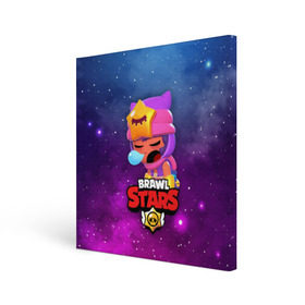 Холст квадратный с принтом SANDY SPACE (Brawl Stars) в Тюмени, 100% ПВХ |  | brawl | bull | colt | crow | game | games | leon | online | penny | poco | sandy | shelly | spike | star | stars | wanted | брав | бравл | браво | звезда | звезды | игра | игры | лого | онлайн | сенди | старс | сэнди