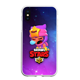 Чехол для iPhone XS Max матовый с принтом SANDY SPACE (Brawl Stars) в Тюмени, Силикон | Область печати: задняя сторона чехла, без боковых панелей | Тематика изображения на принте: brawl | bull | colt | crow | game | games | leon | online | penny | poco | sandy | shelly | spike | star | stars | wanted | брав | бравл | браво | звезда | звезды | игра | игры | лого | онлайн | сенди | старс | сэнди