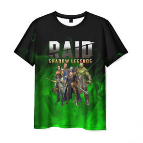 Мужская футболка 3D с принтом RAID SHADOW LEGENDS в Тюмени, 100% полиэфир | прямой крой, круглый вырез горловины, длина до линии бедер | raid shadow legends | raid: shadow legends | rsl | рейд легенды теней