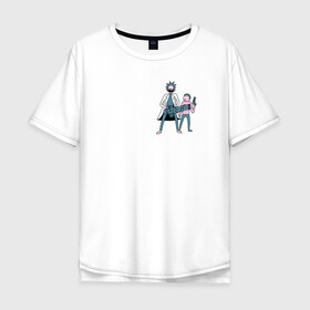 Мужская футболка хлопок Oversize с принтом Rick and Morty в Тюмени, 100% хлопок | свободный крой, круглый ворот, “спинка” длиннее передней части | dsgnosadchaya | rick  morty | vdosadir | джастин ройланд | дэн хармон | миссикс | плюмбус | рик и морти