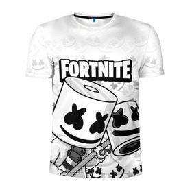 Мужская футболка 3D спортивная с принтом FORTNITE MARSHMELLO в Тюмени, 100% полиэстер с улучшенными характеристиками | приталенный силуэт, круглая горловина, широкие плечи, сужается к линии бедра | chapter 2 | fortnite | marshmello | диджей | игры | маршмэллоу | молоток | фортнайт