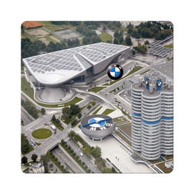 Магнит виниловый Квадрат с принтом BMW city в Тюмени, полимерный материал с магнитным слоем | размер 9*9 см, закругленные углы | bmw | buildings | city | germany | munich | prestige | бмв | германия | город | здания | мюнхен | престиж