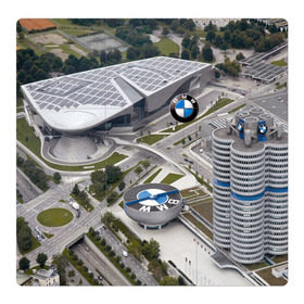 Магнитный плакат 3Х3 с принтом BMW city в Тюмени, Полимерный материал с магнитным слоем | 9 деталей размером 9*9 см | bmw | buildings | city | germany | munich | prestige | бмв | германия | город | здания | мюнхен | престиж