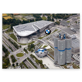 Поздравительная открытка с принтом BMW city в Тюмени, 100% бумага | плотность бумаги 280 г/м2, матовая, на обратной стороне линовка и место для марки
 | Тематика изображения на принте: bmw | buildings | city | germany | munich | prestige | бмв | германия | город | здания | мюнхен | престиж