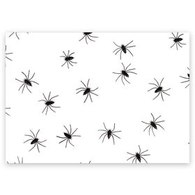 Поздравительная открытка с принтом Пауки в Тюмени, 100% бумага | плотность бумаги 280 г/м2, матовая, на обратной стороне линовка и место для марки
 | Тематика изображения на принте: spider | spiders | абстрактный | абстракция | животное | животные | жук | жуки | насекомое | насекомые | паук | паучий | паучки | паучок | природа | фауна
