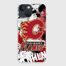 Чехол для iPhone 13 mini с принтом Калгари Флэймз в Тюмени,  |  | calgary | calgary flames | flames | hockey | nhl | калгари | калгари флэймз | нхл | спорт | флэймз | хоккей | шайба