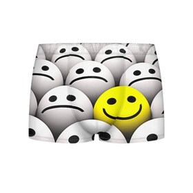 Мужские трусы 3D с принтом EMOJI 2019 в Тюмени, 50% хлопок, 50% полиэстер | классическая посадка, на поясе мягкая тканевая резинка | Тематика изображения на принте: emoji | настроение | позитив | смайлики | смайлы | стикеры | текстура смайл | улыбки | фон смайл | эмодзи