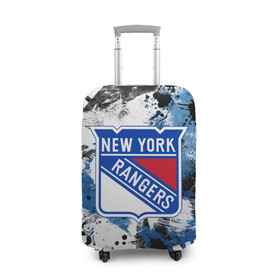 Чехол для чемодана 3D с принтом Нью-Йорк Рейнджерс в Тюмени, 86% полиэфир, 14% спандекс | двустороннее нанесение принта, прорези для ручек и колес | hockey | new york | new york rangers | nhl | rangers | usa | нхл | нью йорк | нью йорк рейнджерс | рейнджерс | спорт | сша | хоккей | шайба