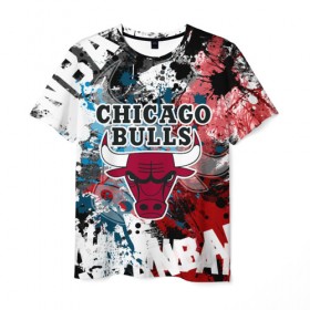 Мужская футболка 3D с принтом Чикаго Буллз в Тюмени, 100% полиэфир | прямой крой, круглый вырез горловины, длина до линии бедер | Тематика изображения на принте: bulls | chicago | chicago bulls | nba | баскетбол | буллз | нба | чикаго | чикаго буллз