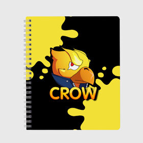 Тетрадь с принтом Crow (Brawl Stars) в Тюмени, 100% бумага | 48 листов, плотность листов — 60 г/м2, плотность картонной обложки — 250 г/м2. Листы скреплены сбоку удобной пружинной спиралью. Уголки страниц и обложки скругленные. Цвет линий — светло-серый
 | brawl stars | crow | game | leon | бравл | бравл стар | бравл старс | ворон | ворона | детская | детям | игра | компьютерная игра | кров | леон | персонаж | развлечение