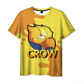 Мужская футболка 3D с принтом Crow (Brawl Stars) в Тюмени, 100% полиэфир | прямой крой, круглый вырез горловины, длина до линии бедер | brawl stars | crow | game | leon | бравл | бравл стар | бравл старс | ворон | ворона | детская | детям | игра | компьютерная игра | кров | леон | персонаж | развлечение