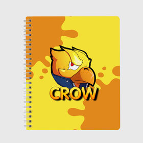 Тетрадь с принтом Crow (Brawl Stars) в Тюмени, 100% бумага | 48 листов, плотность листов — 60 г/м2, плотность картонной обложки — 250 г/м2. Листы скреплены сбоку удобной пружинной спиралью. Уголки страниц и обложки скругленные. Цвет линий — светло-серый
 | brawl stars | crow | game | leon | бравл | бравл стар | бравл старс | ворон | ворона | детская | детям | игра | компьютерная игра | кров | леон | персонаж | развлечение