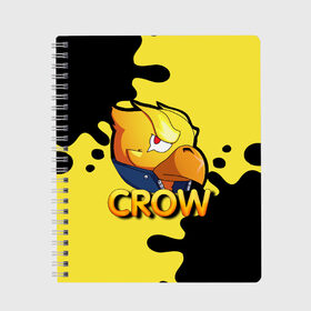 Тетрадь с принтом Crow (Brawl Stars) в Тюмени, 100% бумага | 48 листов, плотность листов — 60 г/м2, плотность картонной обложки — 250 г/м2. Листы скреплены сбоку удобной пружинной спиралью. Уголки страниц и обложки скругленные. Цвет линий — светло-серый
 | brawl stars | crow | game | leon | бравл | бравл стар | бравл старс | ворон | ворона | детская | детям | игра | компьютерная игра | кров | леон | персонаж | развлечение