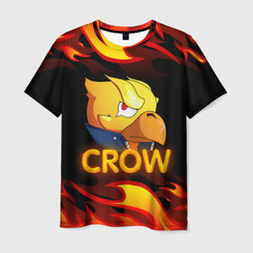 Мужская футболка 3D с принтом Crow (Brawl Stars) в Тюмени, 100% полиэфир | прямой крой, круглый вырез горловины, длина до линии бедер | brawl stars | crow | game | leon | бравл | бравл стар | бравл старс | ворон | ворона | детская | детям | игра | компьютерная игра | кров | леон | персонаж | развлечение