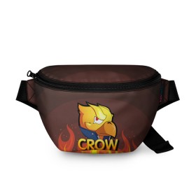 Поясная сумка 3D с принтом Crow (Brawl Stars) в Тюмени, 100% полиэстер | плотная ткань, ремень с регулируемой длиной, внутри несколько карманов для мелочей, основное отделение и карман с обратной стороны сумки застегиваются на молнию | brawl stars | crow | game | leon | бравл | бравл стар | бравл старс | ворон | ворона | детская | детям | игра | компьютерная игра | кров | леон | персонаж | развлечение